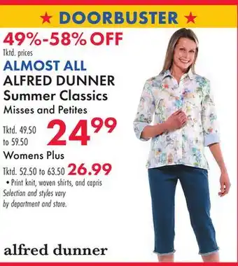 Boscov's ALMOST ALL ALFRED DUNNER Summer Classics offer