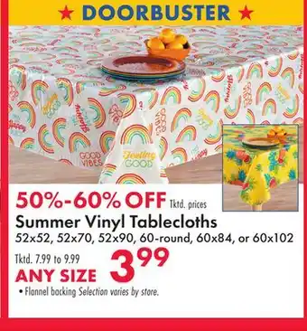 Boscov's Summer Vinyl Tablecloths offer