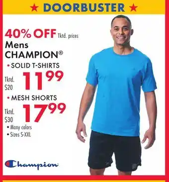 Boscov's Mens CHAMPION SOLID T-SHIRTS offer