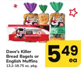 ACME Dave's Killer Bread Bagels or English Muffins offer