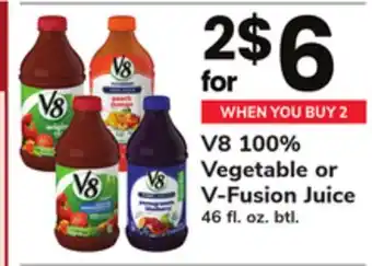 ACME V8 100% Vegetable or V-Fusion Juice offer