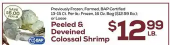 DeCicco & Sons Loose Peeled & Deveined Colossal Shrimp offer