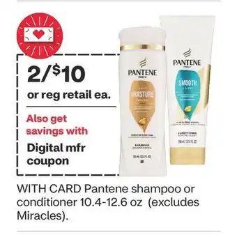 CVS Pantene shampoo or conditioner 10.4-12.6 oz offer