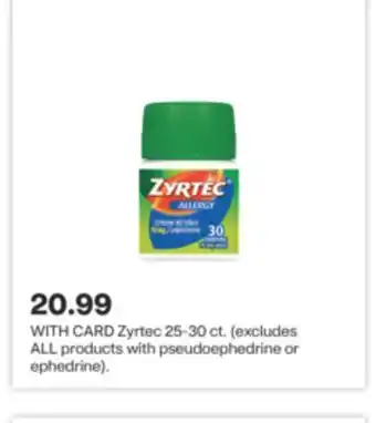 CVS Zyrtec 25-30 ct offer