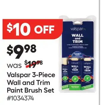 Lowe's Valspar 3-Piece Wall and Trim Paint Brush Set offer