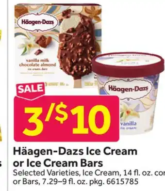 Stop&Shop Häagen-Dazs Ice Cream or Ice Cream Bars offer