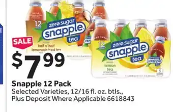 Stop&Shop Snapple 12 Pack offer