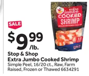 Stop&Shop Stop & Shop Extra Jumbo Cooked Shrimp offer