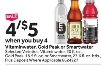 Stop&Shop Vitaminwater, Gold Peak or Smartwater offer