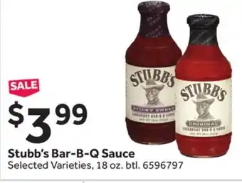 Stop&Shop Stubb's Bar-B-Q Sauce offer