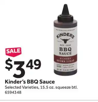 Stop&Shop Kinder's BBQ Sauce offer