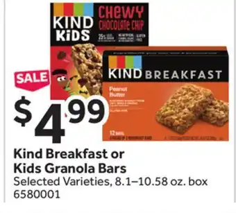 Stop&Shop Kind Breakfast or Kids Granola Bars offer