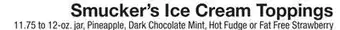 The Fresh Grocer Ice Cream Toppings offer