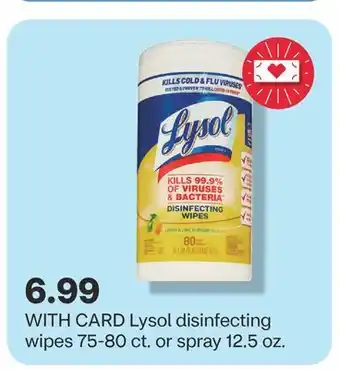 CVS Lysol disinfecting wipes 75-80 ct. or spray 12.5 oz offer