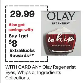 CVS ANY Olay Regenerist Eyes, Whips or Ingredients Collections offer