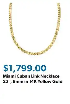 Sam's Club Miami Cuban Link Necklace 22, 8mm in 14K Yellow Gold offer