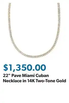 Sam's Club 22 Pave Miami Cuban Necklace in 14K Two-Tone Gold offer