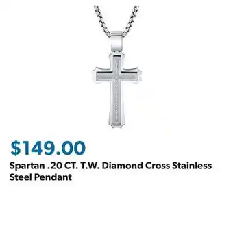Sam's Club Spartan .20 CT. T.W. Diamond Cross Stainless Steel Pendant offer