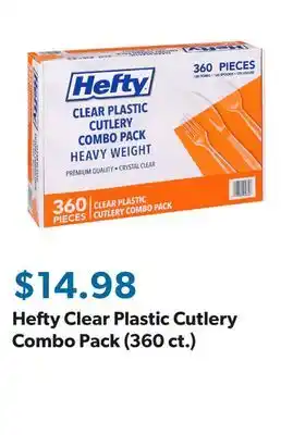 Sam's Club Hefty Clear Plastic Cutlery Combo Pack (360 ct.) offer