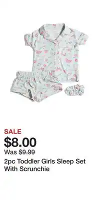 TJ Maxx 2pc Toddler Girls Sleep Set With Scrunchie offer