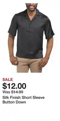 TJ Maxx Silk Finish Short Sleeve Button Down offer