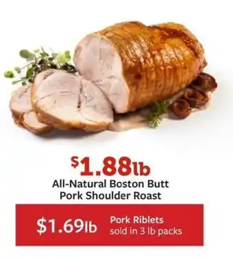 Fareway All-Natural Boston Butt Pork Shoulder Roast offer