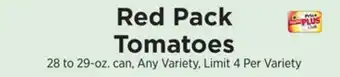 ShopRite Red Pack Tomatoes offer