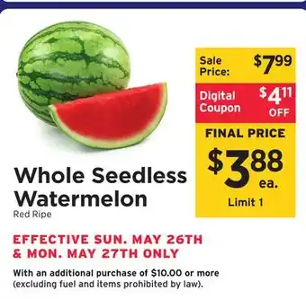ShopRite Whole Seedless Watermelon offer