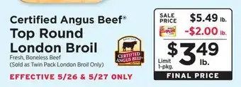 ShopRite Top Round London Broil offer