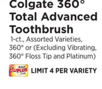ShopRite 360° Total Advanced Toothbrush offer