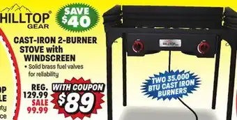 Big 5 Hilltop Gear Cast-Iron 2-Burner Stove with Windscreen offer