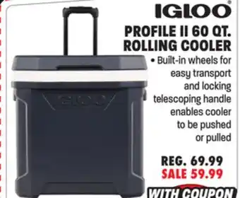 Big 5 Igloo Profile II 60-Qt. Rolling Cooler offer