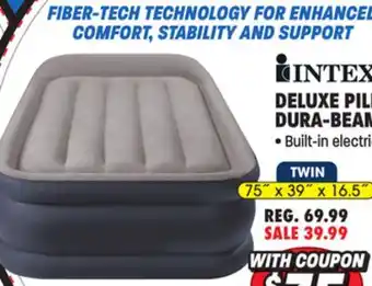 Big 5 Intex Twin 16.5 Deluxe Pillow Rest Dura-Beam Airbed with Built-In Electric Pump offer
