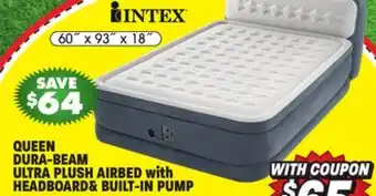 Big 5 Intex Queen 18 Dura-Beam Ultra Plush Airbed with Headboard and Built-In Pump offer