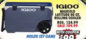Big 5 Igloo MaxCold Latitude 90 Qt. Rolling Cooler offer