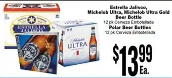 Rancho Markets Estrella Jalisco, Michelob Ultra, Michelob Ultra Gold Beer Bottle offer