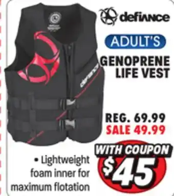 Big 5 Defiance Adult Genoprene Life Vest offer