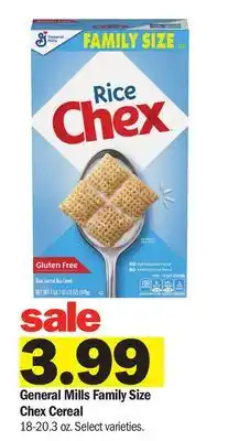 Meijer General Mills Family Size Chex Cereal offer