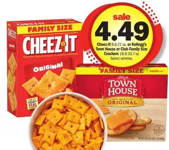 Meijer Cheez-It 9.6-21 oz. or Kellogg's Town House or Club Family Size Crackers 18.8-20.7 oz offer