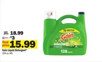 Meijer Gain Liquid Detergent offer