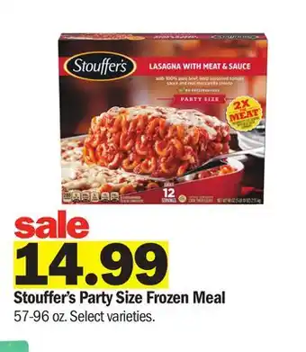 Meijer Stouffer's Party Size Frozen Meal offer
