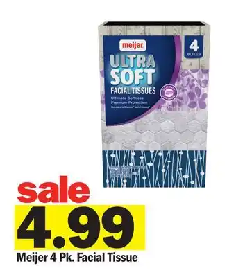 Meijer Meijer 4 Pk. Facial Tissue offer