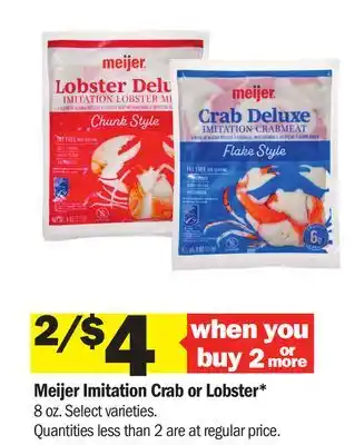 Meijer Meijer Imitation Crab or Lobster offer