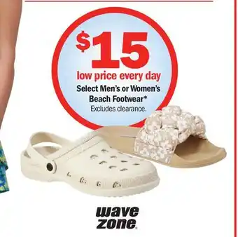 Meijer Select Men's or Women's Beach Footwear offer