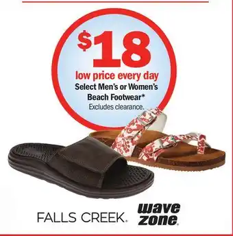 Meijer Select Men's or Women's Beach Footwear offer