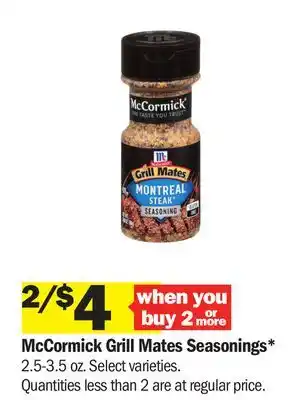 Meijer McCormick Grill Mates Seasonings offer