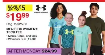 Dunham's Sports MEN'S OR WOMEN'S TECH TEE offer