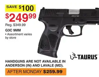 Dunham's Sports TAURUS G3C 9MM offer