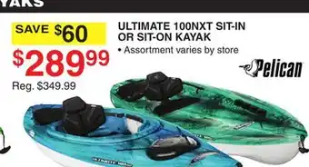 Dunham's Sports PELICAN ULTIMATE 100NXT SIT-IN OR SIT-ON KAYAK offer