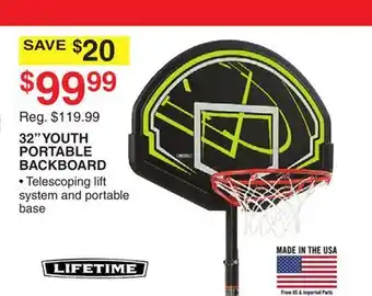 Dunham's Sports LIFETIME 32 YOUTH PORTABLE BACKBOARD offer